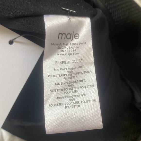 Maje Paris Black Feufollet Neoprene Mesh High-Rise Shorts - Picture 9 of 9